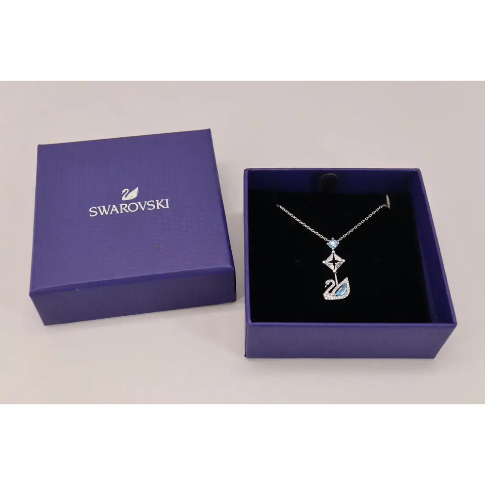 Swarovski Blue Long Swan Necklace